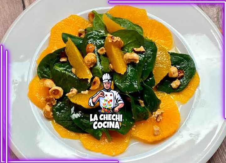 Ensalada De Espinacas Con Almendras y Naranjas