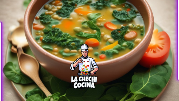 sopa de lentejas y espinacas