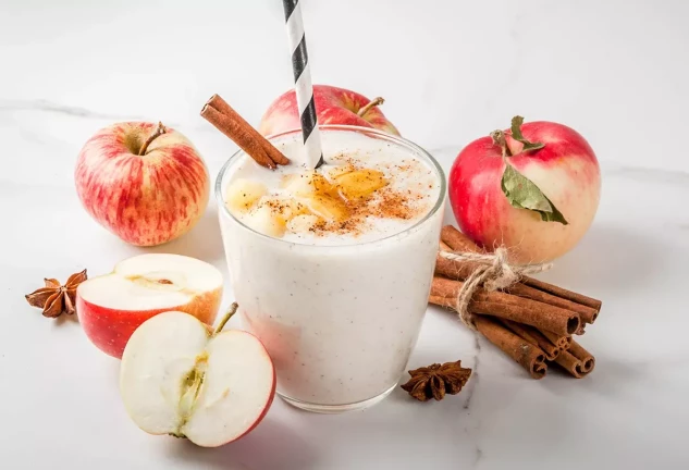 batido de manzana y canela saludable refrescante y facil de preparar