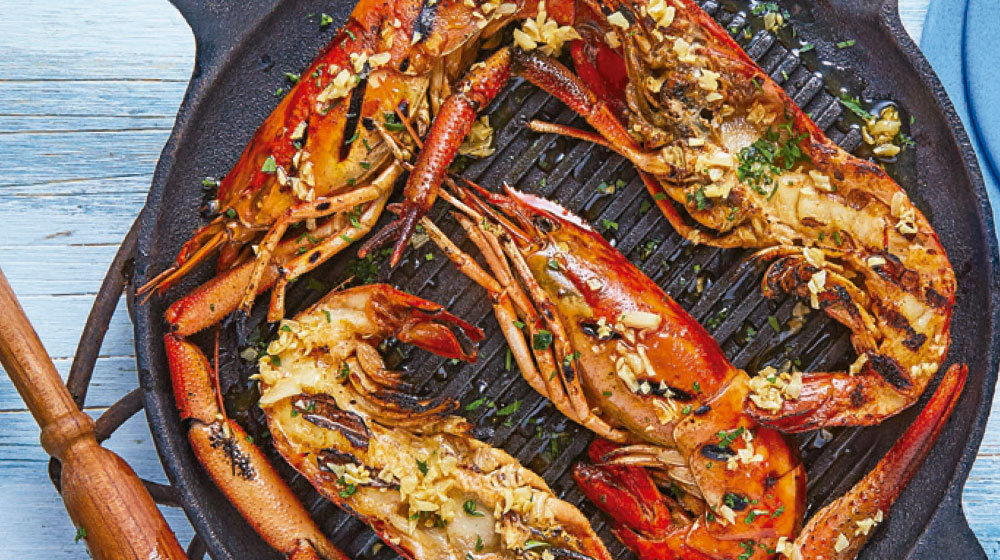 como cocinar langostinos a la parrilla