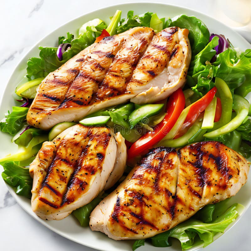 pollo a la parrilla con ensalada receta saludable y deliciosa para una comida equilibrada